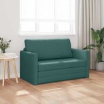 vidaXL Canapé-Lit 110cm Vert foncé tissu