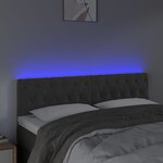 vidaXL Tête de lit à LED Gris foncé 144x7x78/88 cm Velours