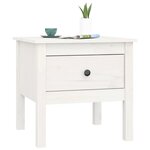 vidaXL Table d'appoint Blanc 50x50x49 cm Bois massif de pin