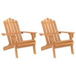 vidaXL Chaises Adirondack de jardin lot de 2 Bois massif d'acacia