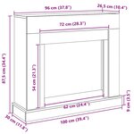 VidaXL Cadre de cheminée chêne noir 100x30x87 5 cm bois d'ingénierie