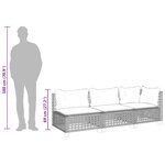 vidaXL Canapé de jardin avec coussins 3 places beige résine tressée