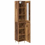 vidaXL Haut Armoire 2 Pièces Bois Ancien Verre