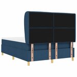 vidaXL Lit à ressorts avec matelas gris foncé 90x190 cm Bleu tissu