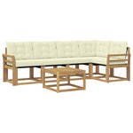 vidaXL Ensemble de canapés d'extérieur 6 Pièces Blanc et crème