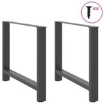 vidaXL Pieds de table à manger Anthracite 2 pièces 100 x (72-73) cm Acier
