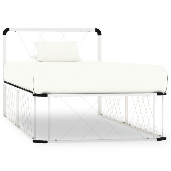 vidaXL Cadre de lit Blanc Métal 100 x 200 cm