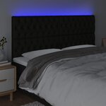 vidaXL Tête de lit à LED Noir 200x7x118/128 cm Tissu