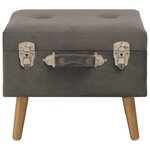 vidaXL Tabouret de rangement 40 cm Gris Velours