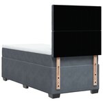 vidaXL Sommier à lattes de lit et matelas Gris foncé 90x200 cm Velours