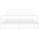 vidaXL Cadre de lit métal avec tête de lit/pied de lit blanc 183x213cm