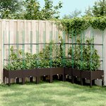 vidaXL Jardinière avec treillis marron 200x160x142 5 cm PP