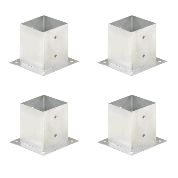 vidaXL Ancres de poteau 4 Pièces Métal galvanisé 121 mm
