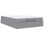 vidaXL Cadre de lit avec matelas Gris clair 140 x 200 cm tissu