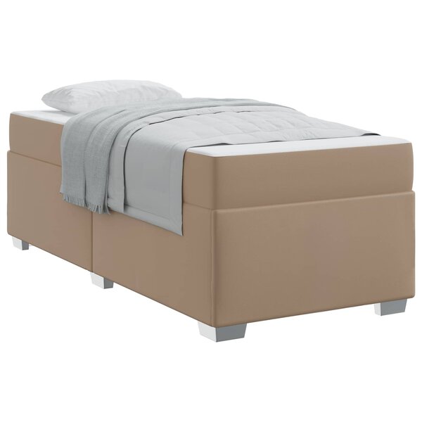 vidaXL Cadre de lit avec matelas Cappuccino 80 x 200 cm tissu