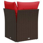 vidaXL Canapé d'angle de jardin avec coussins en résine tressée marron