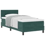 vidaXL Lit à ressorts avec tête de lit Vert foncé 100 x 200 cm Velours
