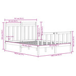 vidaXL Cadre de lit sans matelas blanc 135x190 cm bois massif
