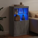 vidaXL Buffet avec lumières LED sonoma gris 60 5x37x100 cm