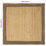 vidaXL Tapis de surface Gris 200 x 200 cm Jute