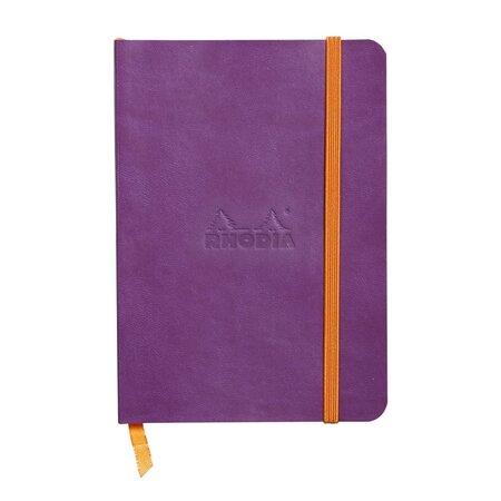 Carnet souple Rhodiarama  A6 (10,5 x 14,8 cm), 144 pages lignées de 90 g/m²  - Couverture violette