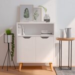 vidaXL Buffet blanc brillant 60x30x72 cm bois d'ingénierie