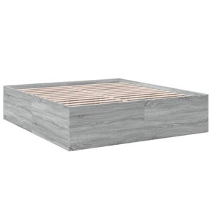 vidaXL Cadre de lit sonoma gris 200x200 cm bois d'ingénierie