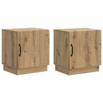 vidaXL Table de chevet 2 Pièces Chêne artisanal 43 x 34 5 x 47 cm