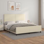 vidaXL Cadre de lit avec tête de lit Crème 180x200 cm Similicuir