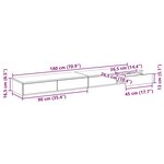 Tiroirs de lit vidaXL Gris Sonoma 180x36 5x16 5 cm en bois d'ingénierie