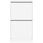 vidaXL Armoire à chaussures 2 tiroirs rabattables blanc 60x42x108 cm