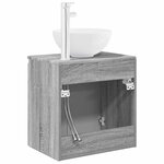 vidaXL Vanité de lavabo mural Sonoma gris 49 5 x 41 x 64 5 cm