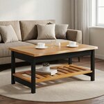 VidaXL Table basse EKAI Noir 100 x 60 x 45 5 cm Bois de pin massif