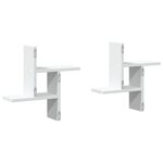 vidaXL Étagères murales 2 Pièces blanc 38x12x38 cm bois d'ingénierie