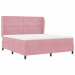 vidaXL Lit à ressorts avec matelas Rose 200 x 180 cm Polyester