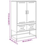 vidaXL Buffet haut rose 68x39x111 5 cm acier laminé à froid