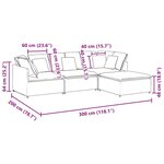 vidaXL Canapé modulaire et repose-pieds et coussins tissu gris foncé