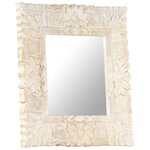 vidaXL Miroir Blanc 50x50 cm Bois de manguier massif