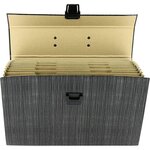 Valisette Trieur Carton Pélliculé 16 compartiments Soufflets 11 cm Noir FAST