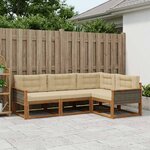 vidaXL Ensemble de canapés d'extérieur 4 Pièces Naturel et Beige