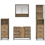 vidaXL Ensemble de mobilier de salle de bain 4 Pièces chêne artisanal