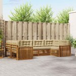 vidaXL Ensemble de canapés d'extérieur 6 Pièces Naturel et Beige