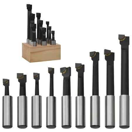 vidaXL Cutters de perçage 9 Pièces 12 mm à base de bois