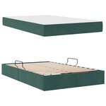 vidaXL Lit avec rangement et matelas Vert foncé 120 x 200 cm Velours