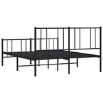vidaXL Cadre de lit métal sans matelas avec pied de lit noir 135x190cm