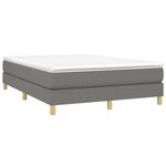 vidaXL Sommier à lattes de lit avec matelas Gris foncé 140x190cm Tissu
