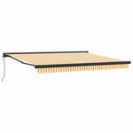 vidaXL Auvent Rétractable Jaune et blanc 400 × 300 cm Tissu  Métal