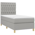 vidaXL Sommier à lattes de lit et matelas et LED Gris clair 90x190cm