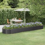 vidaXL Lit surélevé de jardin Acier enduit de poudre Anthracite