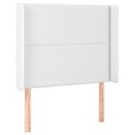 vidaXL Sommier à lattes de lit matelas LED Blanc 100x200 cm Similicuir